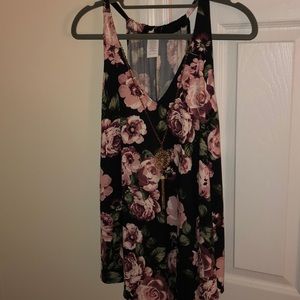 Dressy maternity top with attached necklace